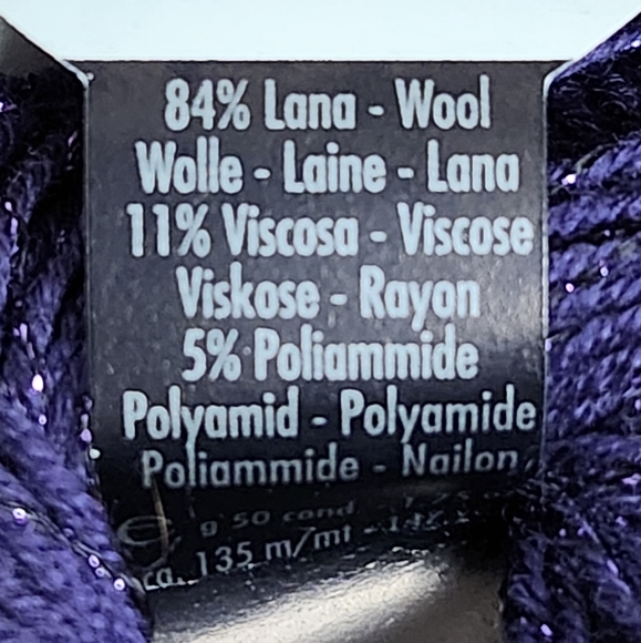Filatura Di Crosa Wool Blend Dark Purple Metallic DK Weight Yarn, Lot of 2 - Picture 3 of 4